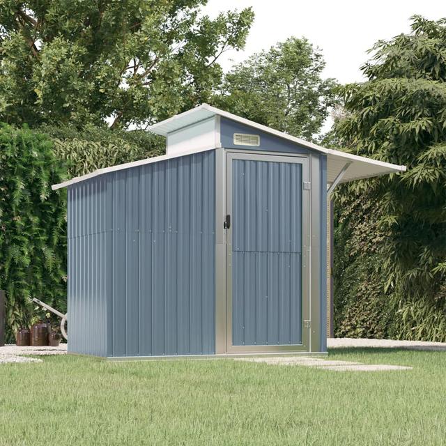 Garden Shed 270x130x208.5 cm Galvanised Steel Bin Shed Dakota Fields Colour: Grey on Productcaster.