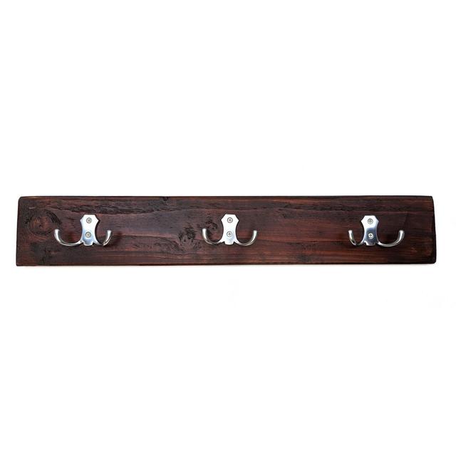 Fretwell Solid Wood 8 - Hook Wall Mounted Coat Rack Alpen Home Colour: Walnut/Aluminium on Productcaster.