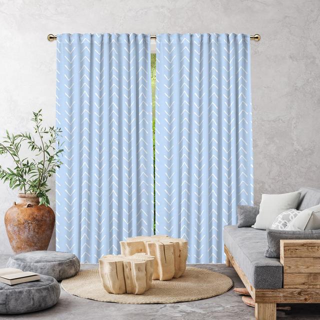 Semi Sheer Tab Top Curtain (Set of 2) Lilijan Home & Curtain Panel Size: Width 140 x Drop 245cm, Curtain Colour: Baby Blue on Productcaster.