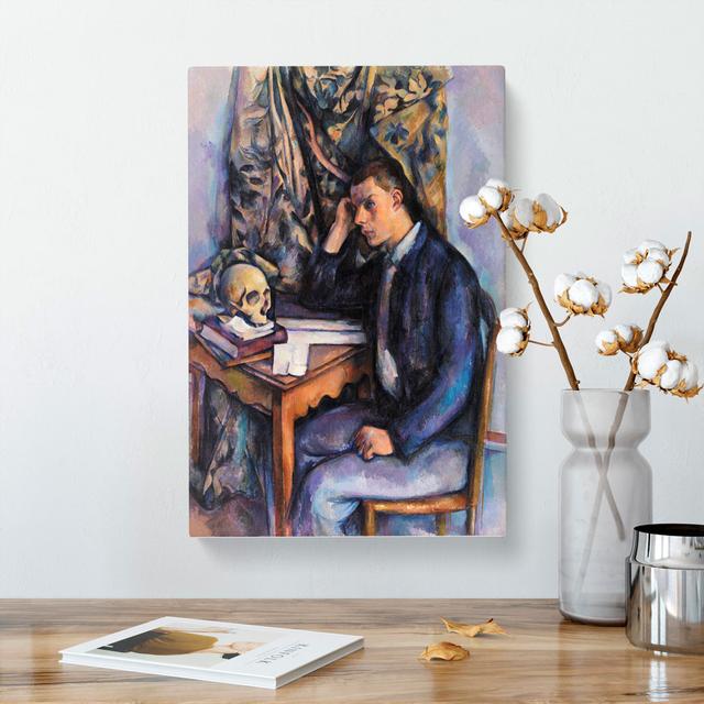 Young Man and Skull by Paul Cezanne - Wrapped Canvas Painting East Urban Home Size: 60cm H x 40cm W x 3cm D on Productcaster.