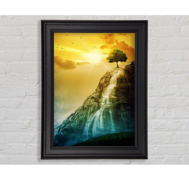 Waterfall Tree Framed Print Union Rustic Size: 42cm H x 29.7cm W x 8cm D, Format: Natural Framed Paper on Productcaster.