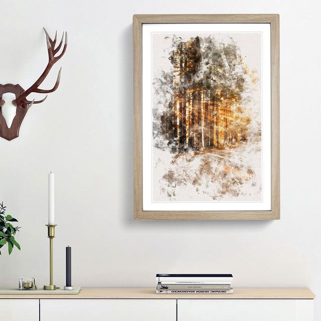 Sunlight Through the Forest - Picture Frame Painting Print East Urban Home Frame Option: Oak Framed, Size: 63cm H x 45cm W x 2cm D on Productcaster.