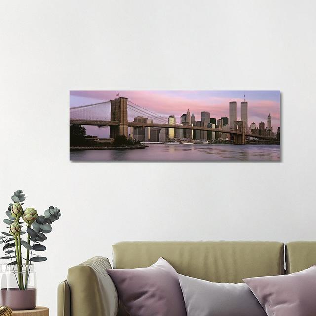 Bridge Across A River, Brooklyn Bridge, Manhattan, New York City, New York State, USA Ebern Designs Size: 40.64cm H x 121.92cm W x 3.81cm D on Productcaster.