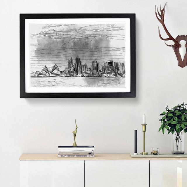 Sydney Australia Skyline in Abstract - Picture Frame Graphic Art Print East Urban Home Size: 36cm H x 48cm W x 2cm D, Frame Option: Black Framed on Productcaster.