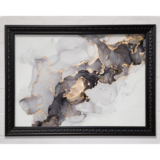 Grey And Gold Marble - Print Canora Grey Size: 84.1cm H x 118.9cm W on Productcaster.