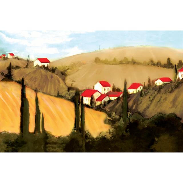 Tuscan Valley - Wrapped Canvas Art Prints Alpen Home Size: 61cm H x 91cm W x 3.8cm D on Productcaster.