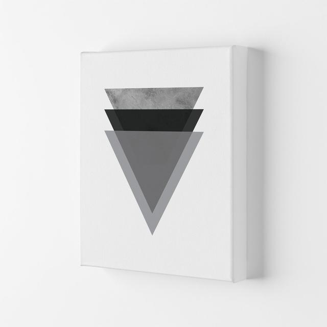 Geometric Grey And Black Triangles - Print Corrigan Studio Format: Wrapped Canvas, Size: 42cm H x 29.7cm W x 4cm D on Productcaster.