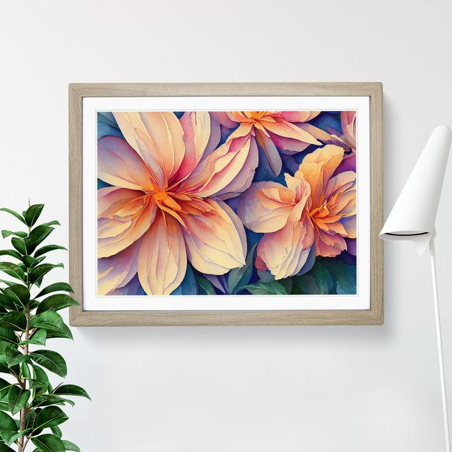 XH1022-6356X Mysterious Flowers - Single Picture Frame Print Marlow Home Co. Frame Colour: Oak , Size: 46cm H x 64cm W x 2cm D on Productcaster.