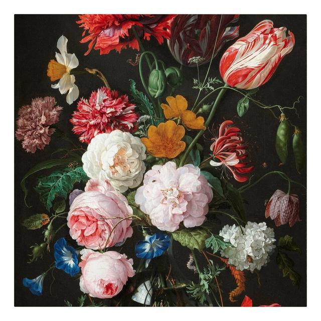 Jan Davidsz De Heem Still Life with Flowers in a Glass Vase Art Print - Wrapped Canvas Graphic Art Rosalind Wheeler on Productcaster.