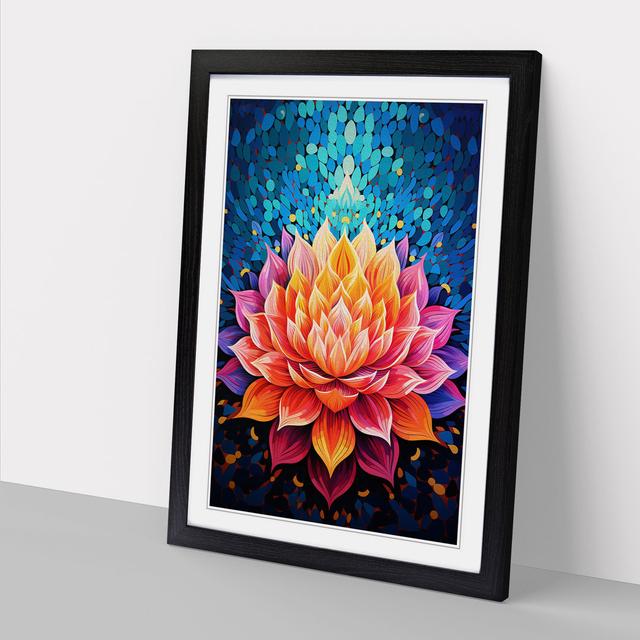 Lotus Flower Op No.2 - Print Marlow Home Co. Size: 46cm H x 34cm W x 2cm D, Frame Colour: Black on Productcaster.