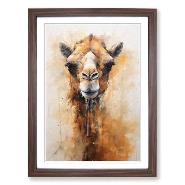 Camel Gestural - Single Picture Frame Art Prints on Wood Natur Pur Size: 34cm H x 25cm W x 2cm D, Format: Walnut Framed on Productcaster.