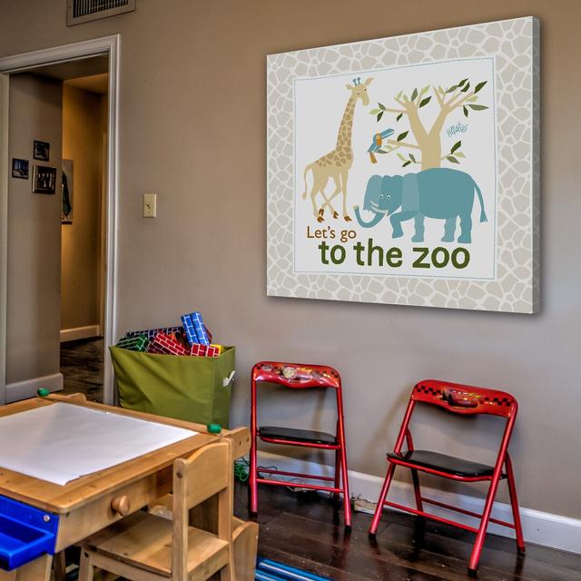 1,2,3 to the Zoo Character Art Lets Go To The Zoo - Painting on Canvas Marmont Hill Size: 101cm H x 101cm W on Productcaster.