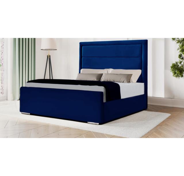 Cheznie Bed Ivy Bronx Size: Single - 90 x 190 cm, Colour: Blue on Productcaster.