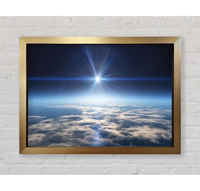 The Sun Above The Clouds And Atmostphere Framed Print House of Hampton Size: 59.7cm H x 84.1cm W x 3.4cm D, Format: Black Framed Paper on Productcaster.