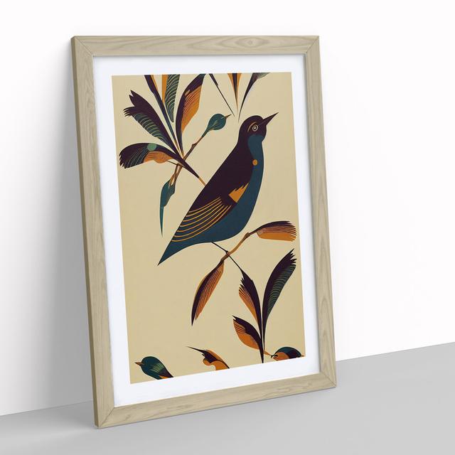 Art Deco Bird No.5 - Picture Frame Graphic Art Marlow Home Co. Frame Colour: Beige, Size: 46cm H x 34cm W on Productcaster.