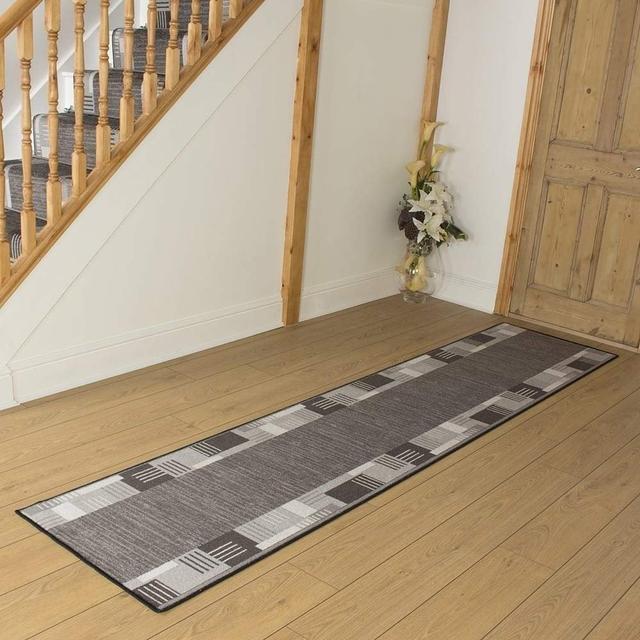 Bale Looped/Hooked Graphite Hallway Runner Rug ClassicLiving Rug Size: Runner 100 x 270cm on Productcaster.