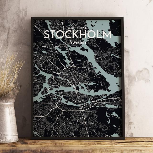 Stockholm City Map - Unframed Graphic Art Print on Paper East Urban Home Size: 91.4cm H x 61cm W x 0.13cm D on Productcaster.