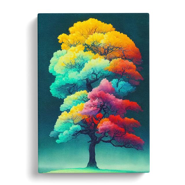 Wonderful Painted Tree No.2 - Wrapped Canvas Print Marlow Home Co. Size: 60cm H x 40cm W x 3cm D on Productcaster.