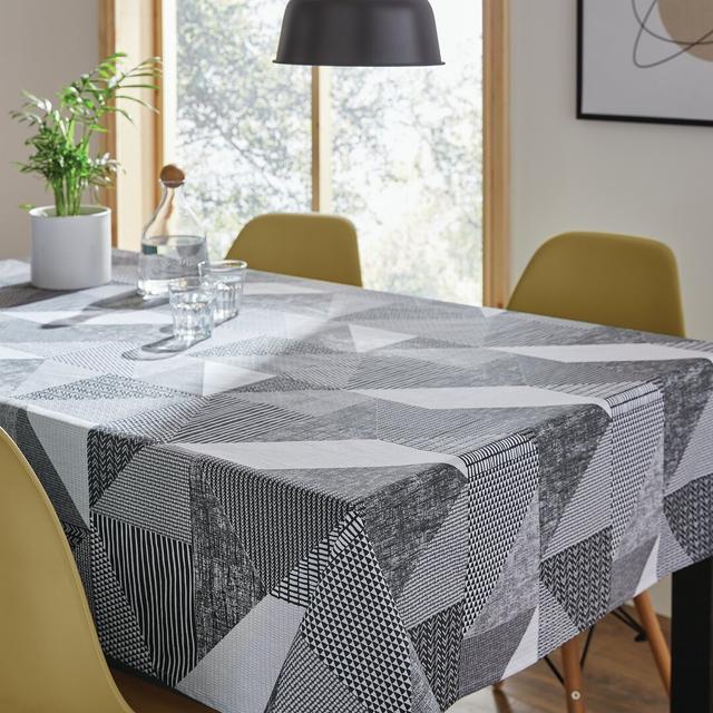 Larsson Geo Table Cloth Catherine Lansfield Colour: Grey, Size: 137cm W x 178cm L on Productcaster.