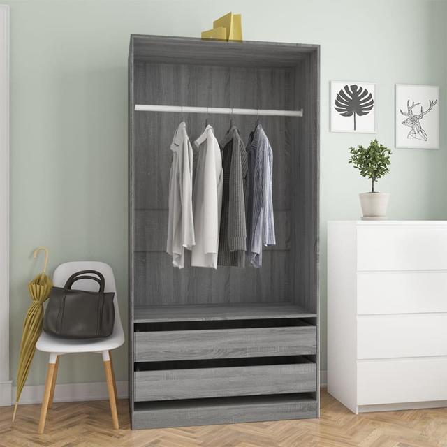 Adiel Wardrobe Ebern Designs Finish: Grey Sonoma on Productcaster.