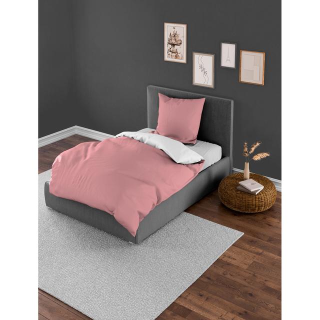 Renforcé Bettwäsche Borchers 100% Baumwolle Wayfair Basics Größe: 155 x 220 cm + 40 x 80 cm, Farbe: Rosa on Productcaster.