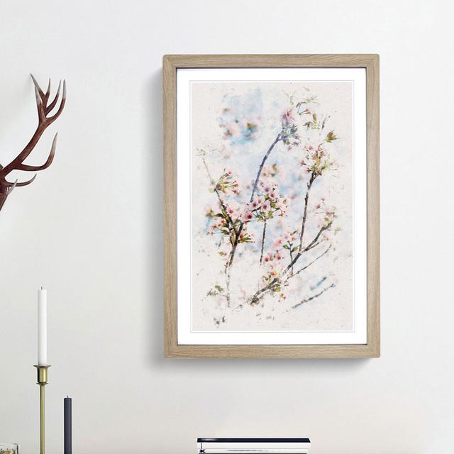 Cherry Blossom Tree - Picture Frame Painting Print East Urban Home Size: 87cm H x 62cm W x 2cm D, Frame Option: Oak Framed on Productcaster.