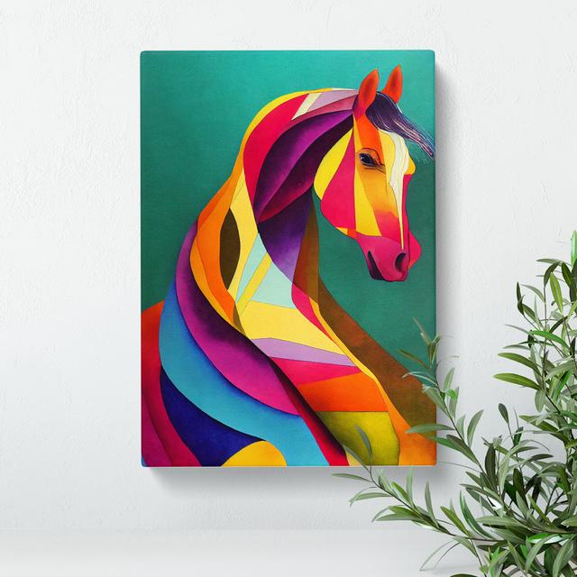 Abstract Horse No.5 - Wrapped Canvas Graphic Art Natur Pur Size: 76cm H x 50cm W x 3cm D on Productcaster.