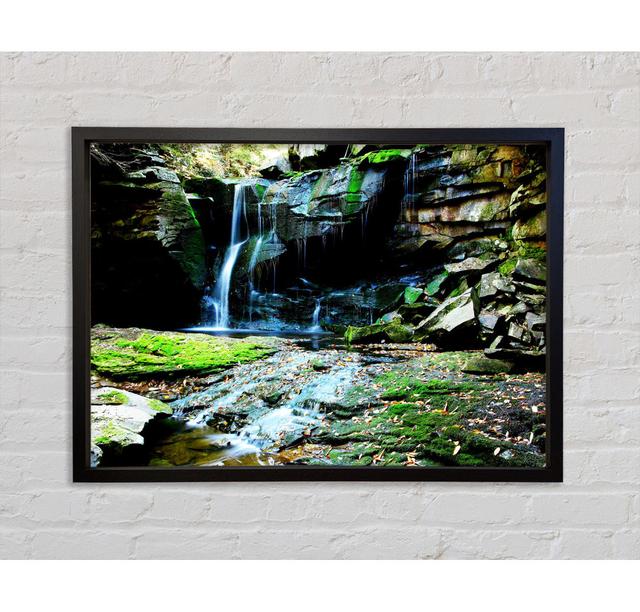 Rocky Waterfall Spill - Single Picture Frame Art Prints on Canvas Bright Star Size: 100cm H x 141.4cm W x 3.3cm D on Productcaster.