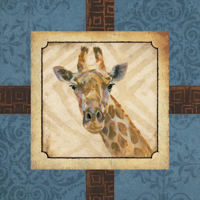 Curious Giraffe - Wrapped Canvas Graphic Art Latitude Vive Size: 76cm H x 76cm W on Productcaster.