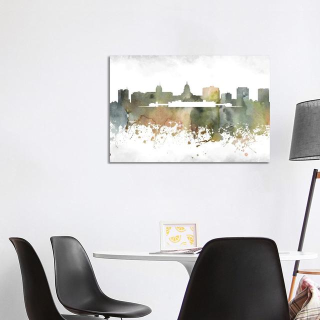 Madison Skyline - Wrapped Canvas Photograph Latitude Run Size: 66.04cm H x 101.6cm W x 1.91cm D on Productcaster.