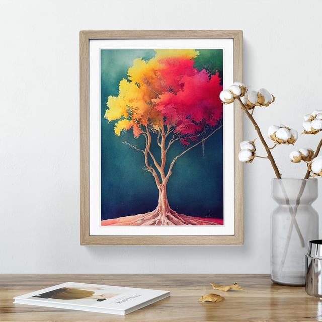 Lone Tree - Picture Frame Painting ClassicLiving Size: 46cm H x 34cm W x 2cm D, Frame Colour: Oak on Productcaster.