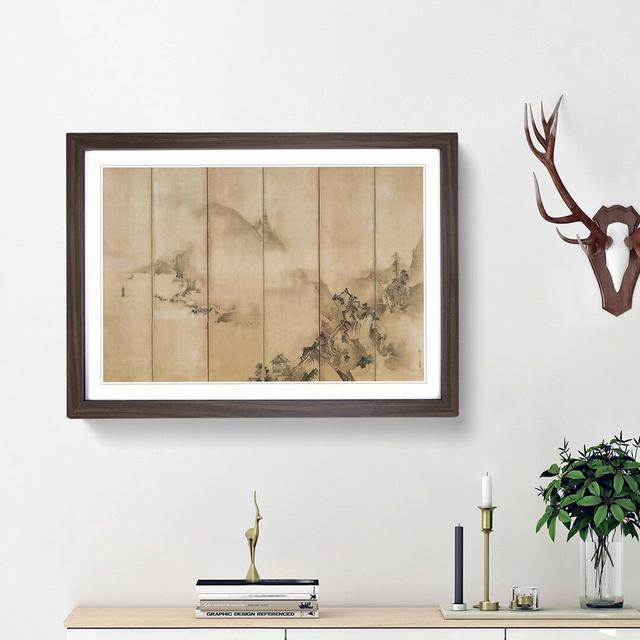 Landscape of the Four Seasons by Kano Tan'yu - Picture Frame Painting Print East Urban Home Frame Option: Walnut Framed, Size: 36cm H x 48cm W x 2cm D on Productcaster.