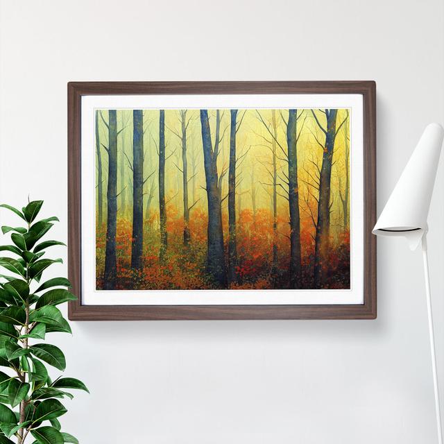 Intriguing Autumn Forest - Picture Frame Painting Alpen Home Size: 34cm H x 46cm W x 2cm D, Frame Colour: Walnut on Productcaster.