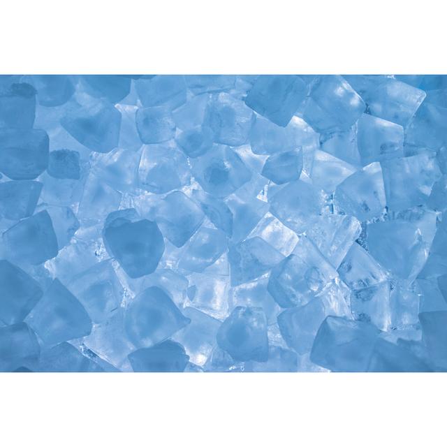 Ice Cubes Background - Wrapped Canvas Print Ebern Designs Size: 20cm H x 30cm W x 3.8cm D on Productcaster.