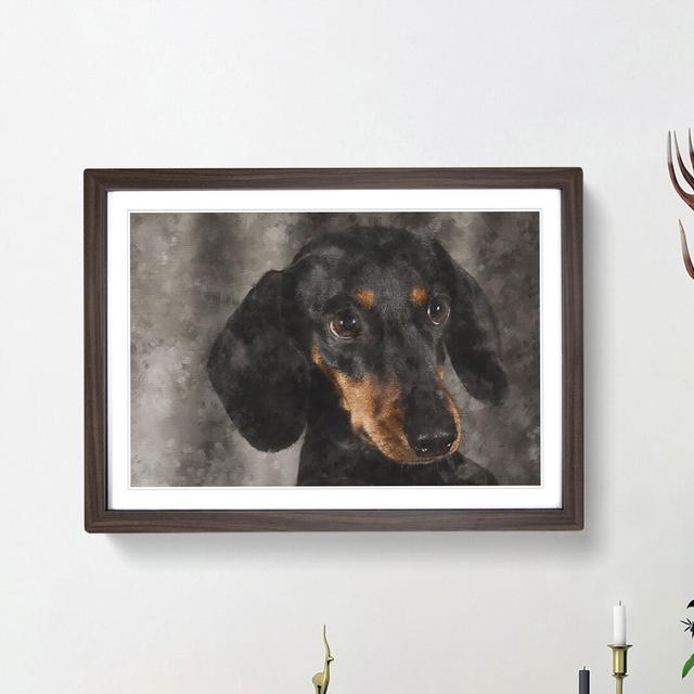 Portrait of a Dachshund Dog - Picture Frame Painting Print East Urban Home Frame Option: Walnut Framed, Size: 33cm H x 45cm W x 2cm D on Productcaster.