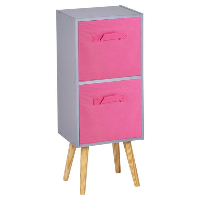 Bookcase 17 Stories Colour: Grey/Dark Pink/Beech on Productcaster.