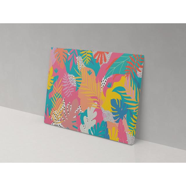 Bright Leaf Patterns Canvas Ivy Bronx Size: 36cm H x 52cm W x 4cm D on Productcaster.