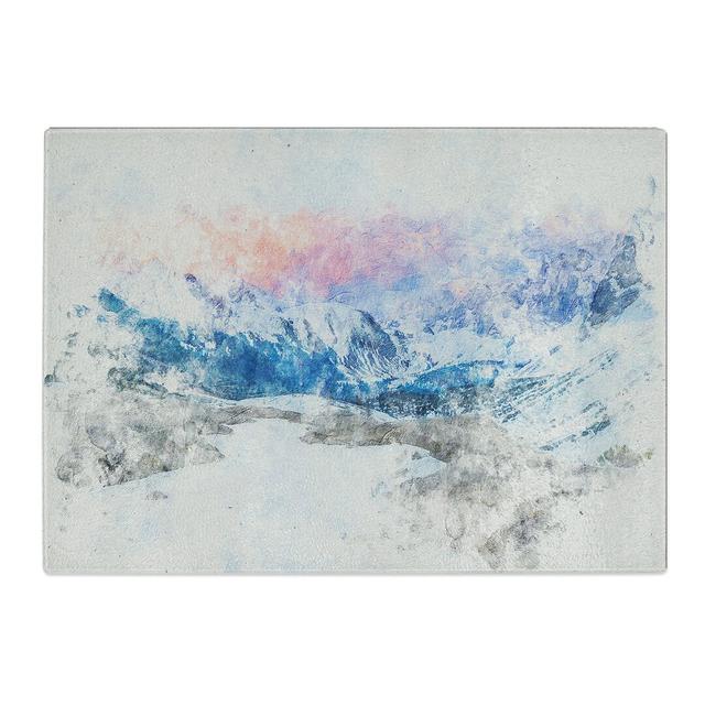 Tempered Glass Towards the Mountain Watercolour Chopping Board East Urban Home Size: 28.5 cm x 39 cm on Productcaster.