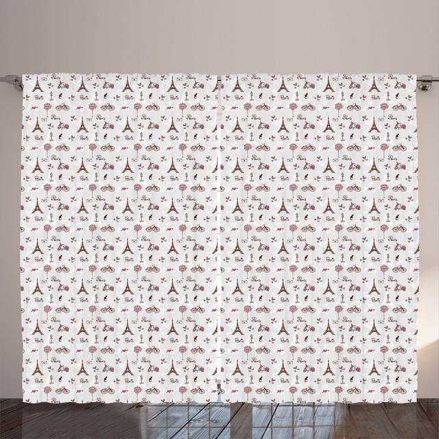 Rustic curtain, city of love and fashion, redwood pearl pink ColorD Shower Curtain on Productcaster.