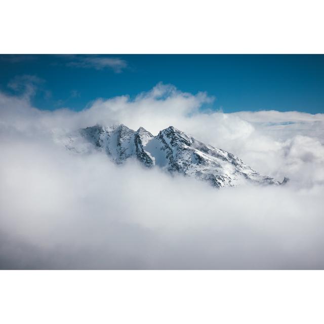 Mountain Peak In Clouds by Borchee - No Frame Art Prints on Canvas Alpen Home Size: 61cm H x 91cm W on Productcaster.