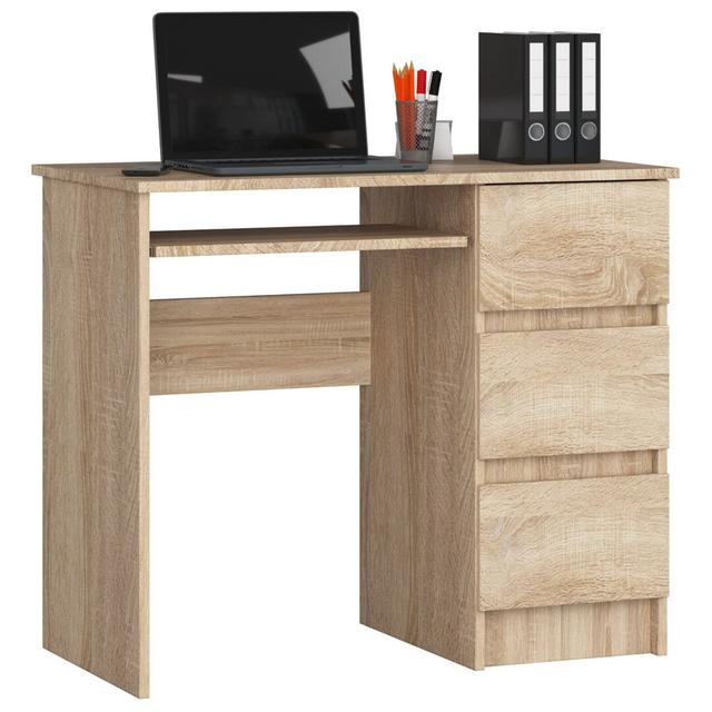 Eldwin Computer Desk 17 Stories Orientation: Right, Colour: Oak/Black on Productcaster.