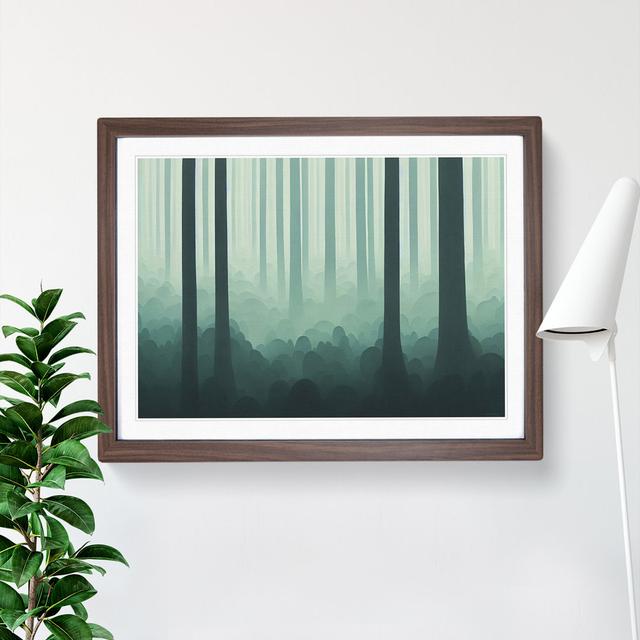 Stylish Forest - Single Picture Frame Painting Alpen Home Size: 46cm H x 64cm W x 2cm D, Frame Colour: Walnut on Productcaster.