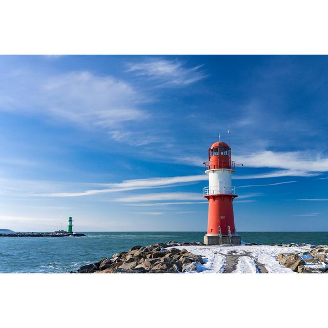 Mole In Warnemuende - Wrapped Canvas Print Breakwater Bay Size: 61cm H x 91cm W x 3.8cm D on Productcaster.