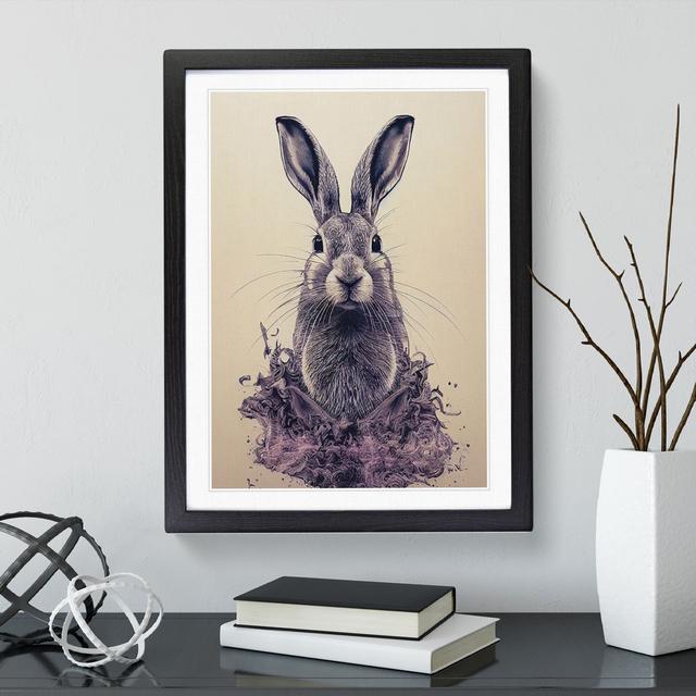 Mysterious Hare - Single Picture Frame Print Brambly Cottage Frame Colour: Black, Size: 34cm H x 25cm W x 2cm D on Productcaster.