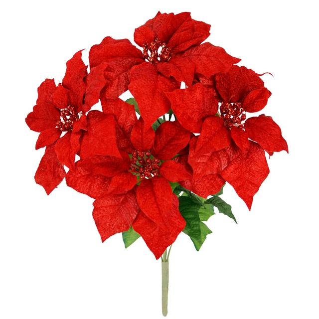 Weihnachtliches Bouquet aus Weihnachtsstern 50cm rot Poinsettia Adventsstern künstlich Die Saisontruhe on Productcaster.