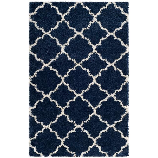 Atencio Power Loom Navy/Ivory Rug Marlow Home Co. Rug Size: Rectangle 120 x 180cm on Productcaster.