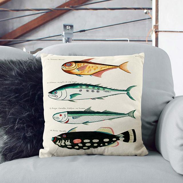 East Indies Fish Illustrations Fol. 15 by Louis Renard Cushion with Filling East Urban Home Size: 40cm H x 40cm W x 15cm D, Backing Colour: White on Productcaster.