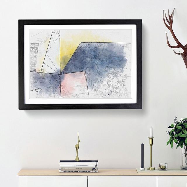 Geometric Angles in Abstract - Picture Frame Graphic Art Print East Urban Home Frame Option: Black Framed, Size: 27cm H x 36cm W x 2cm D on Productcaster.