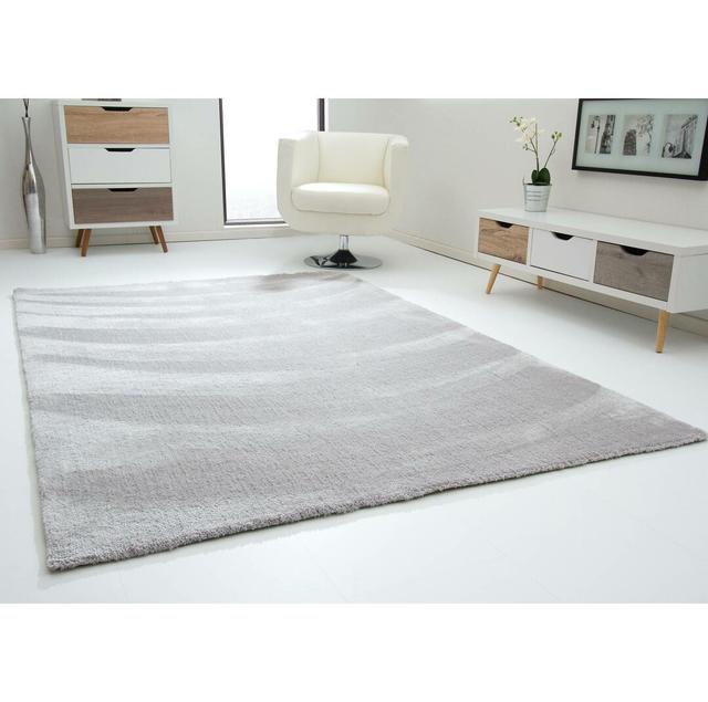 Flachgewebe-Teppich Wimbled in Silberfarben ModernMoments Teppichgröße: Rechteckig 140 x 200 cm on Productcaster.