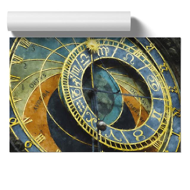 Astronomical Clock In Prague - No Frame Print East Urban Home Size: 42cm H x 59cm W x 0.1cm D on Productcaster.